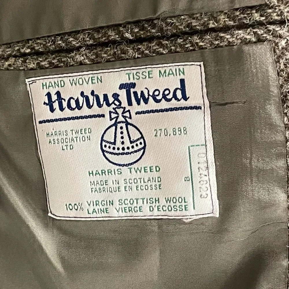 HARRIS TWEED Vintage Hand Woven Wool Blazer 46L - Picture 10 of 11